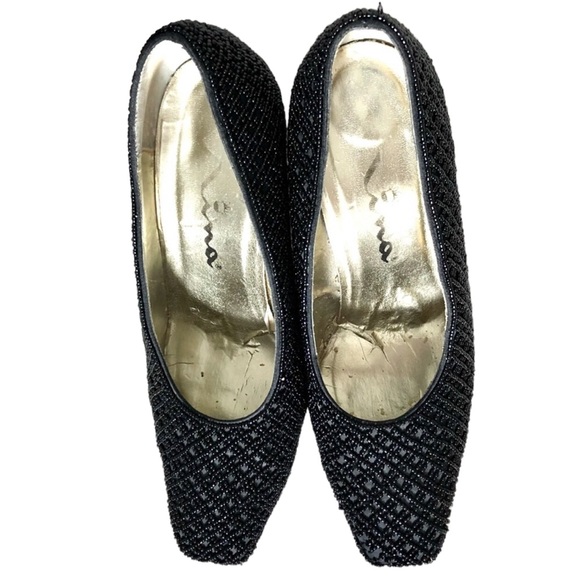 Vintage Nina Women’s Beaded Square Toe Pump Heels, Black Size 7.5 - Picture 3 of 10